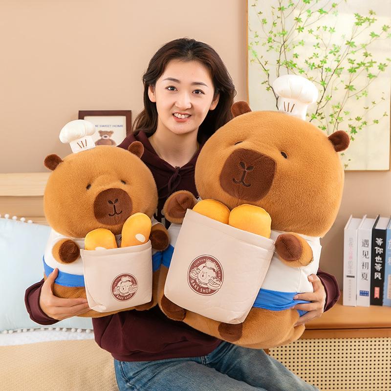 Baker Capybara Plush Toy Ugly Cute Kapibara Doll Chef Creative Doll Children's Gift Pillow Girl