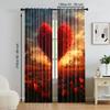 Set Of 2 Versatile Polyester Transparent Curtains Home Decoration Heart Tree Rose Use Bedrooms Living Rooms Made Room Window Treatment