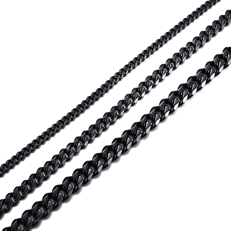 Vintage Chain Necklace for Men Boys,3/5/7mm Retro Grey Stainless Steel Collars,Rock Punk Antique Jewelry Gifts