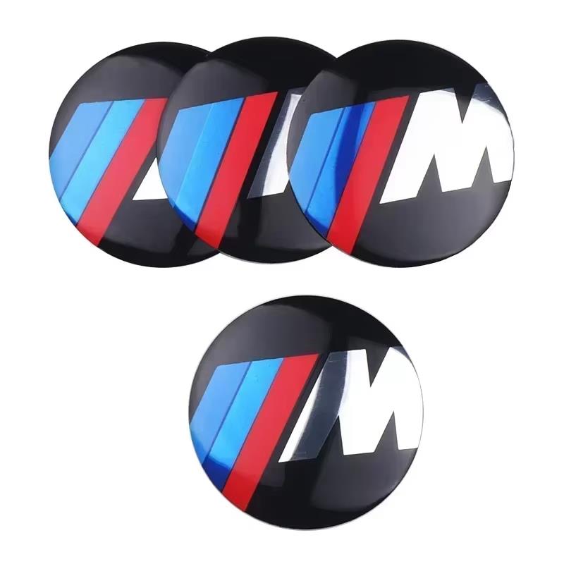 SQKR7 Car Sticker For BMW X6 X7 56/60mm Wheel Center Hub Cap Stickers No Residue Strong Adhesive Rim Emblem Decal Exterior Wheel Mod