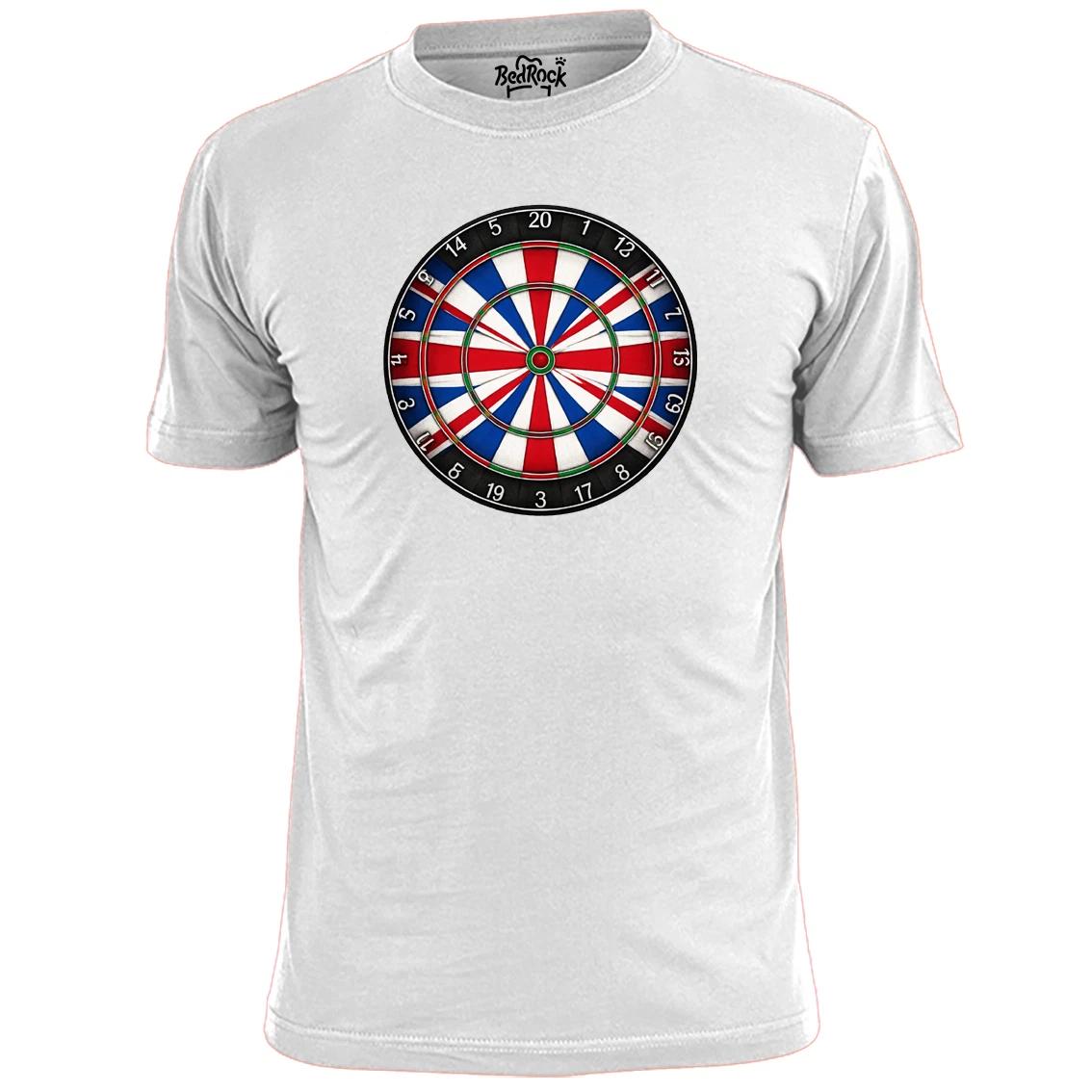 Mens Dart Board With Union Jack T shirt Littler Humphries Taylor Arrows L