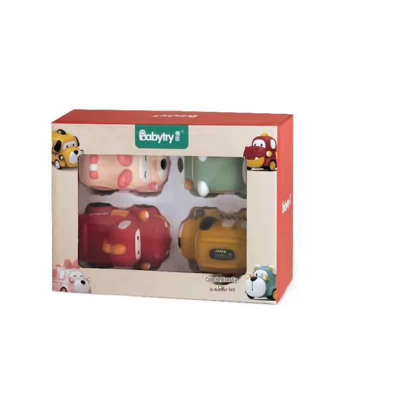 Children's Inertia Toy: Soft Rubber Dinosaur Car - Chewable, Fall-Resistant, Vinyl Animal Design