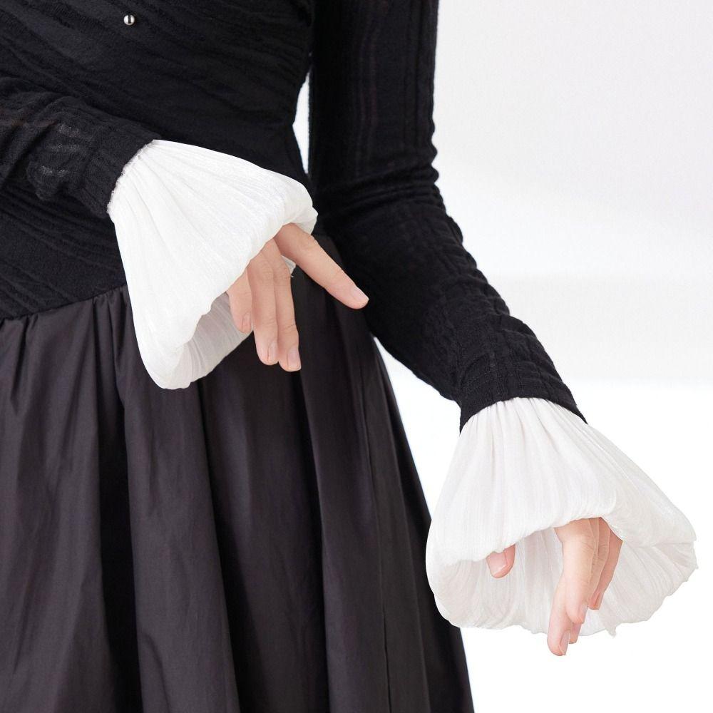 Double Layer Lace Fake Cuffs Flower False Cuff Sleeve Elastic Sleeve Cuffs  Women's Daily Wear