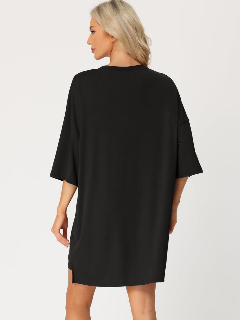 Cheibear Pajama Knit and Size M Women's 2-Piece Set, Soft, Loose-Fit T-Shirt Shorts, Loungewear, Yoga, Black,