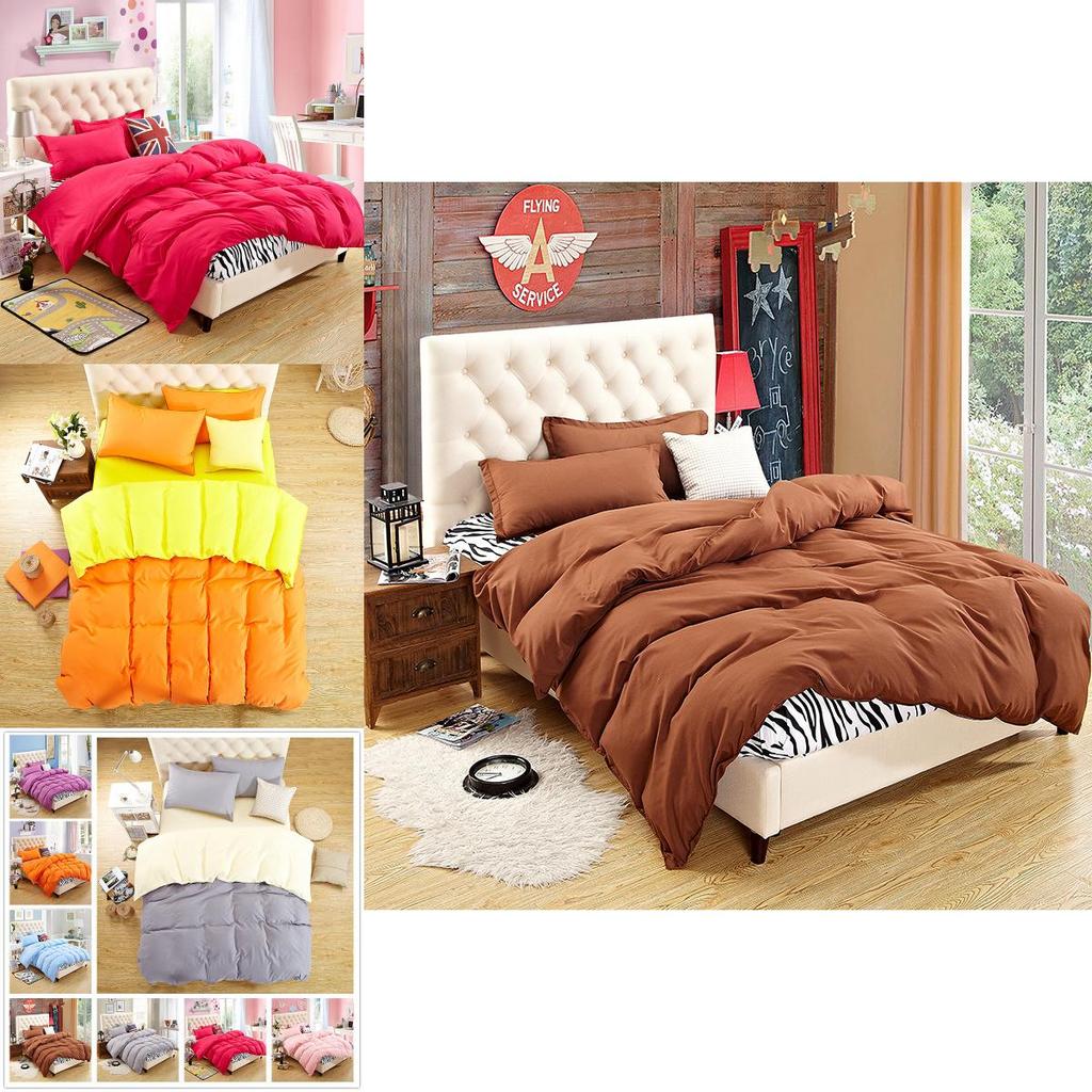 Elegant And Timeless Bedroom Pure Color Duvet Cover Pillowcases Quilt Cover Bedding Set