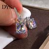 Girls 1 Pair Earrings Fine Workmanship Decoration Alloy Women Square Shape for Daily Life Lightweight