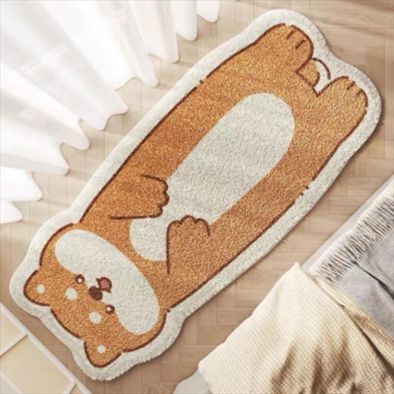 Cute Ins Style Cat Special Shaped Plush Bedroom Carpet Living Room Sofa Blanket Children's Blanket Room Non Slip Bedside Blanket