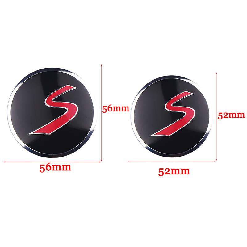 4PC 52/56MM Car Badge Wheel Center Hub Caps Cover Sticker Auto Refit Decal for Mini Cooper S R50 R52 R56 R57 R58 R60 F60 F56 F54