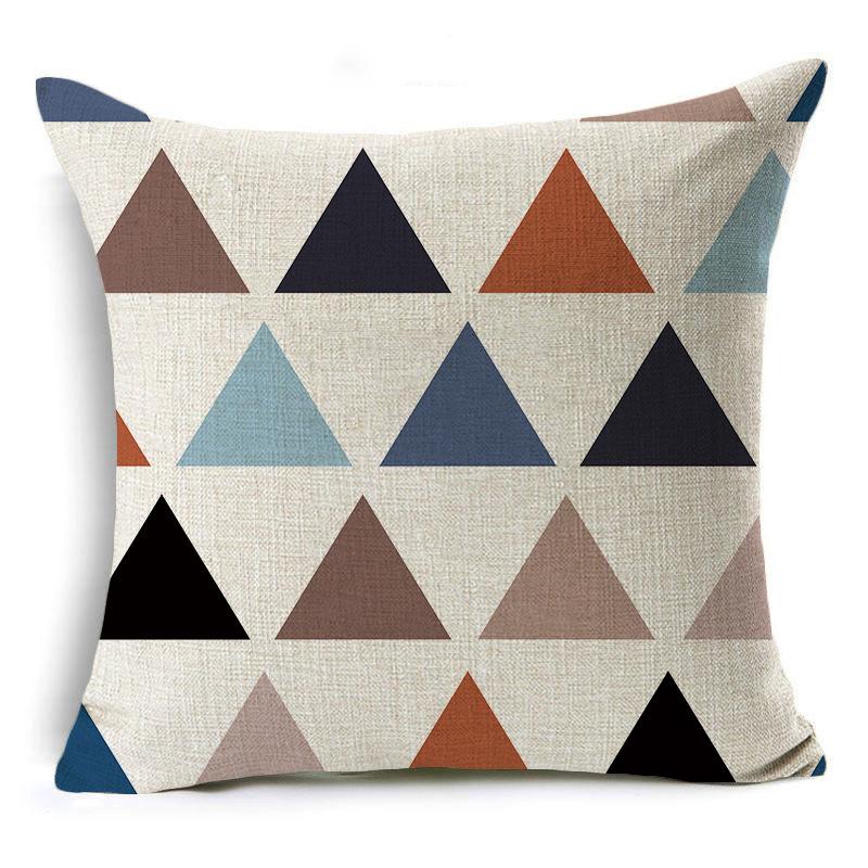 Geometric Cushion Cover Creative Simple Office Linen Pillow Case Modern Style Waist