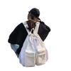 School bag female ins style, Korean version of college student backpack junior high school Mori vintage sense pumping belt versatile canvas backpack