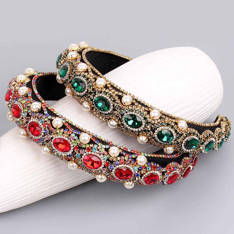Baroque Style Headband High Cranial Top Spongy Cushioned Headband Elegant Luxury Headband Women's Hair Band
