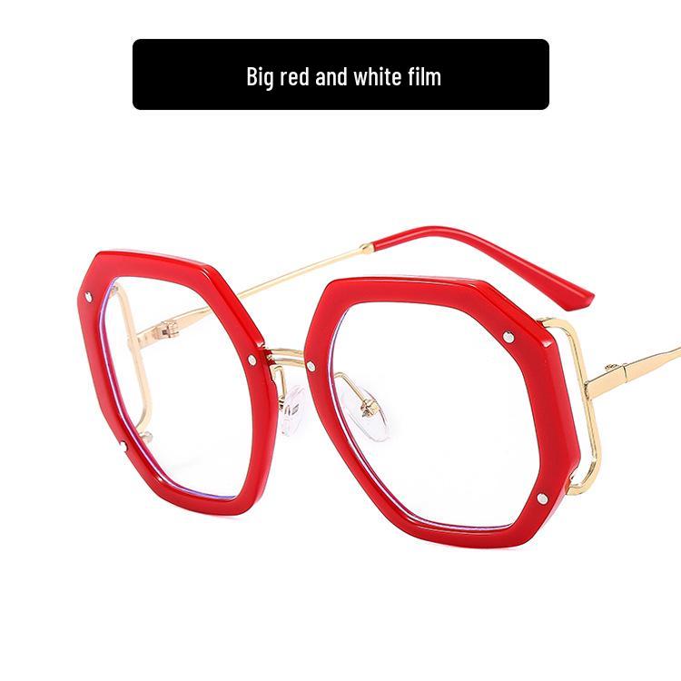 2022 Polygon Eyeglass Frame: Anti-Blue Light, Hollowed Sides, Trendy European & American Design
