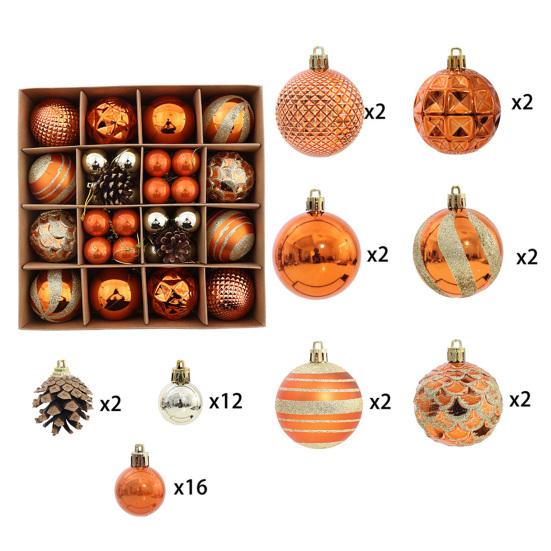 42 Buc. Ornamente Pictate pentru Globuri de Crăciun Set Decor Agățat din Plastic pentru Brad și Petrecere Incasabile Ușoare Festive Decor de Casă