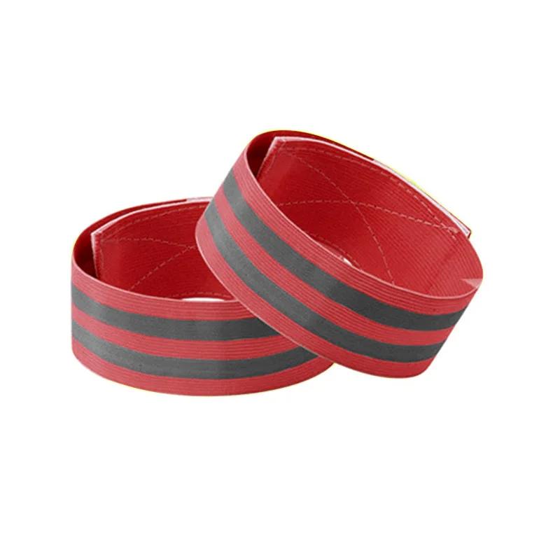 High Reflective Bands Elastic Armband Wristband Ankle Straps 2/4Pcs Safety Reflector Tape Motorcycle Clothing For Night Biking