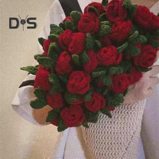 Flower Blanket Crocheting Kit Rose Bouquet Blanket DIY Kit Crochet Bouquet Throw Blanket Craft Set for Mother's Day Gift Home Sofa Couch Decor