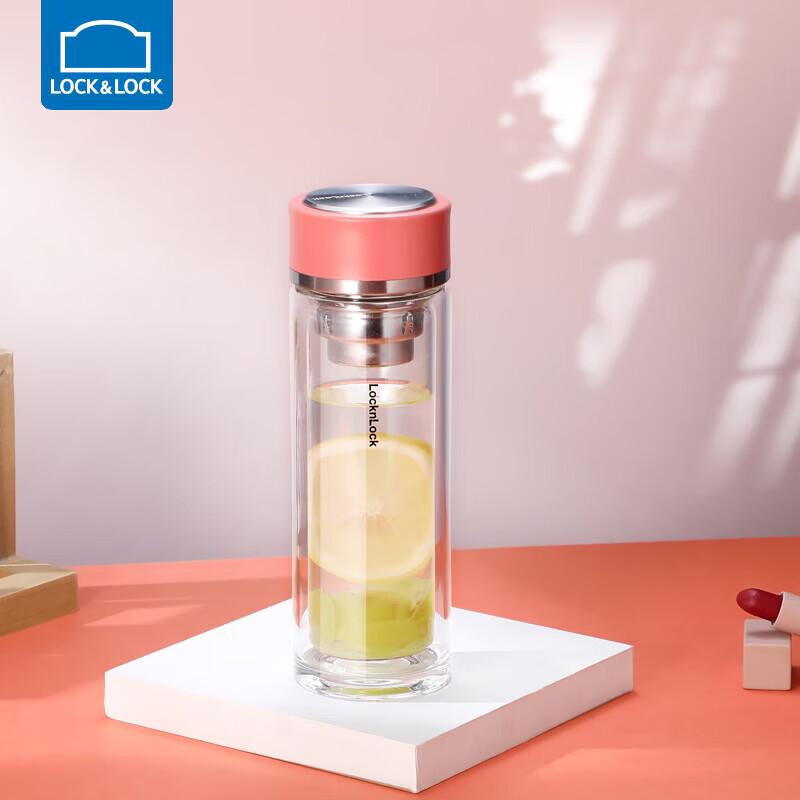 

LOCK&LOCK LLG629 Double-Layer Glass Tea Infuser Bottle