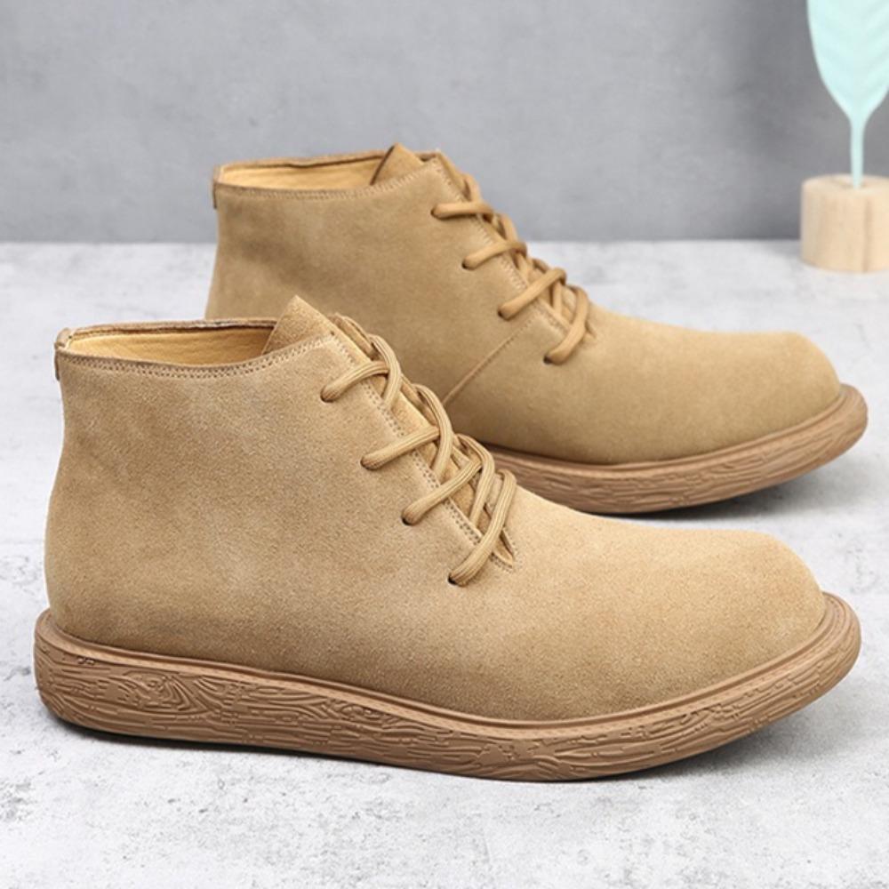 Pánské kotníkové boty Retro Všestranné Britský vítr Pomocné pracovní boty Pravá kůže pro muže Vysoké pánské boty Hovězí semišová kůže