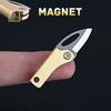 Creative Magnet Brass Folding Pocket Knive Mini Utility Zipper Knife Tool For Unpacking Express Boxes Outdoor EDC Keychain Knife