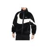 Nike Giacca da Uomo in Velluto di Visone Sintetico con Collo Alto e Zip Nera FB7664-010