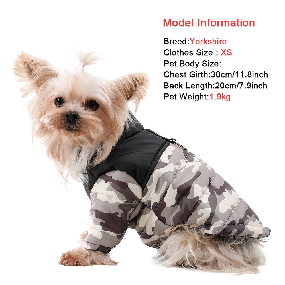 Winter Dog Clothes Warm Pet Jacket For Small Dogs Cat Windproof Camouflage Puppy Coat Apparel French Bulldog Chihuahua Costume