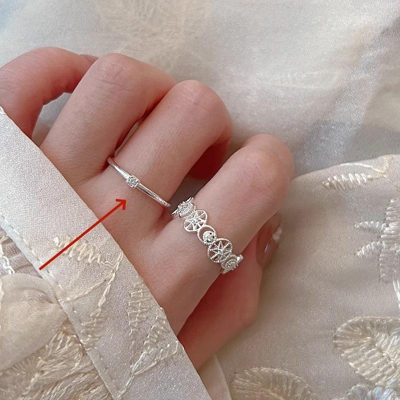 Anello Semplice Retrò Industria Pesante Argento Sterling 925 da Donna Senso di Alta Gamma Lusso Leggero Coreano Ins Vento Freddo Design di Nicchia Gioielleria