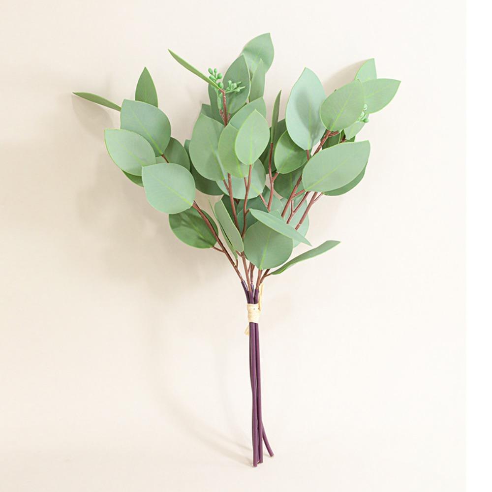 

Green Leaves Silk Willow Leaves 3D Printing Fake Plants Artificial Eucalyptus Leaf Event Styling Style 2