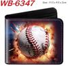 Sports Ball Bifold Wallet Football Basketball Rugby Pattern Student Coin Purse Card Holder Leather Short 1pcs