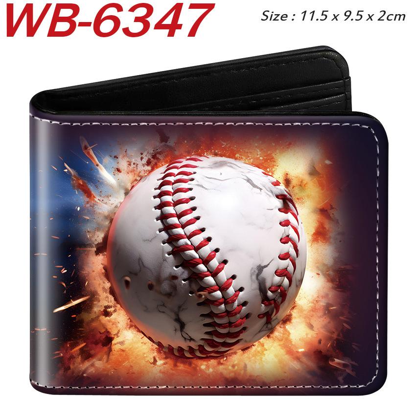 Sports Ball Bifold Wallet Football Basketball Rugby Pattern Student Coin Purse Card Holder Leather Short 1pcs