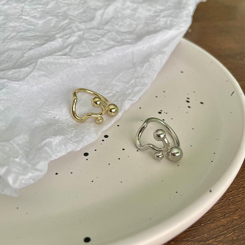 

Korean Minimalist Women s Open Finger Ring - Irregular Metal Design Adjustable