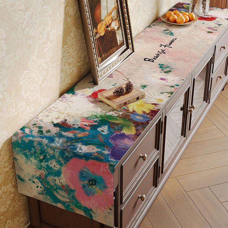 

Износостойкая скатерть для ТВ-тумбы и журнального столика для гостиной, настольная салфетка, скатерть для чайного столика, пылезащитный чехол, дорожка на стол, прямоугольная тканевая подушка Flower Cloud C 30*160cm (Splash Water)