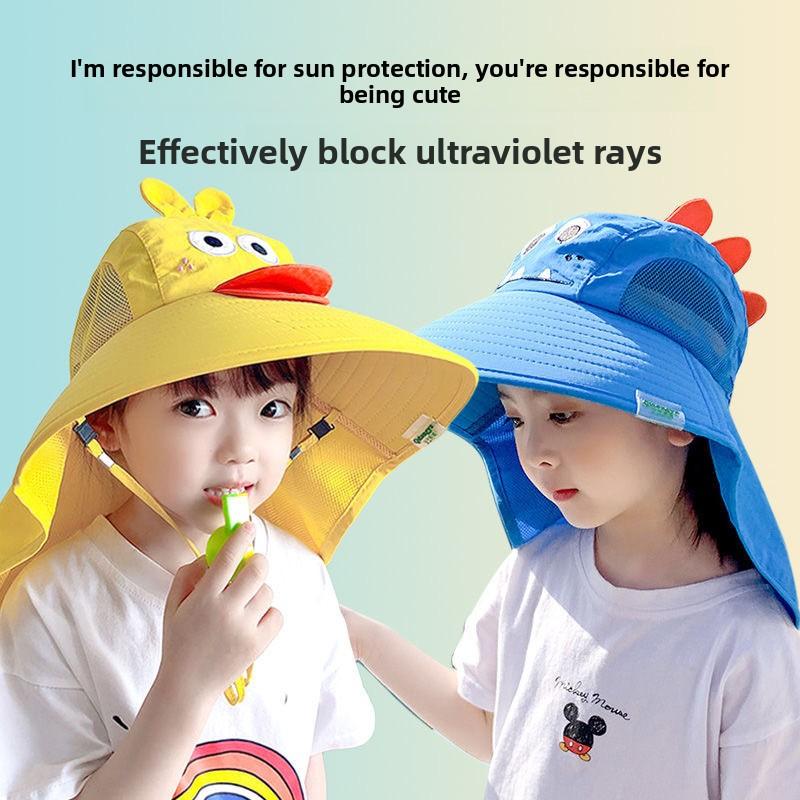 1-10 STuks Zomer Kinderen UV Bescherming Zon Hoed Baby Peuter Bucket Hoed Brede Rand Ademend Buiten Pet voor Jongens Meisjes