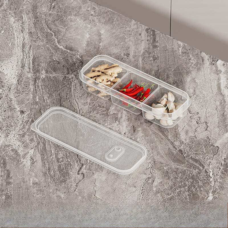 Transparent BPA-Free Plastic Storage Containers with Multiple Compartments for Refrigerator and Freezer