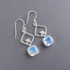 White Opal Gemstone 925 Sterling Silver Jewelry Handmade Earrings 1.70" For Gift EE-10-14