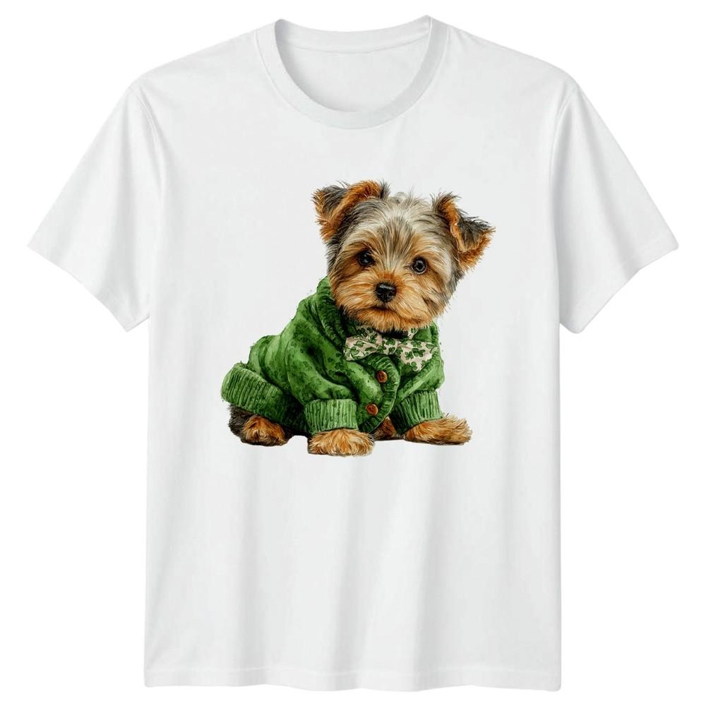 Adorable Yorkshire Terrier Wearing Green TShirt Yorkie Dog Lover St Patricks S