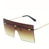 Male and Female Oversized Frameless Square Ocean Lenses - Fashionable Decorative Accessories Street Pography Props