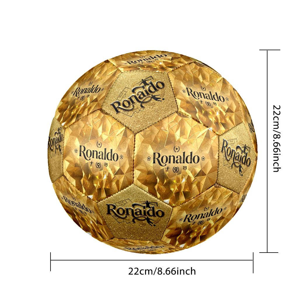 Ronaldo's Golden Ronaldo Tribute Size 5 Football Machine-Stitched Indoor/Outdoor Universal Football Ideal for Soccer Enthusiasts