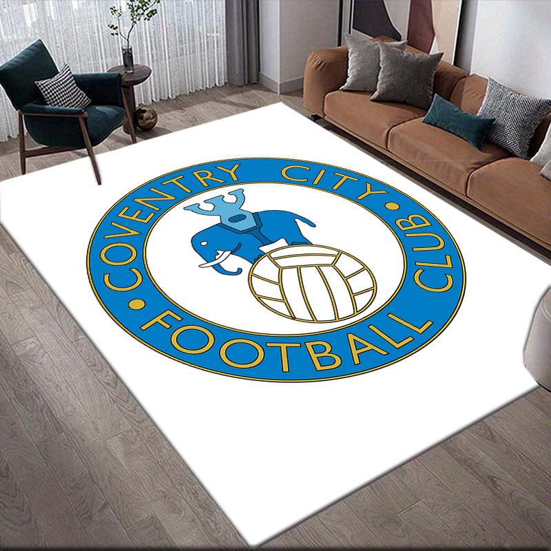 Coventry City Flannel Printed Carpet, Home Sofa Decoration for Living Room & Bedroom, Non‑Slip Play Flannel Floor Mat for Game Room