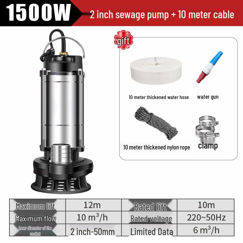 220V Hochleistungs-Tauchpumpe für Haushalt und landwirtschaftliche Bewässerung