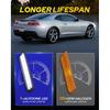 AUTOONE LED Side Marker Lights White Compatible With 5Th Gen Chevrolet Camaro 2010-2015, Front & Rear Fender Side Markers, Smoked Lens Driver &