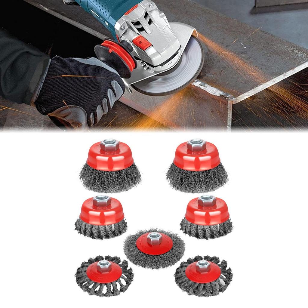 New Release Cup Wire Brush for Disc Wire Grinder Wire Powerful Abrasive Wire Hex Shank Wire Threaded Angle Grinder Wire DIY Work Removes Rust and Rust