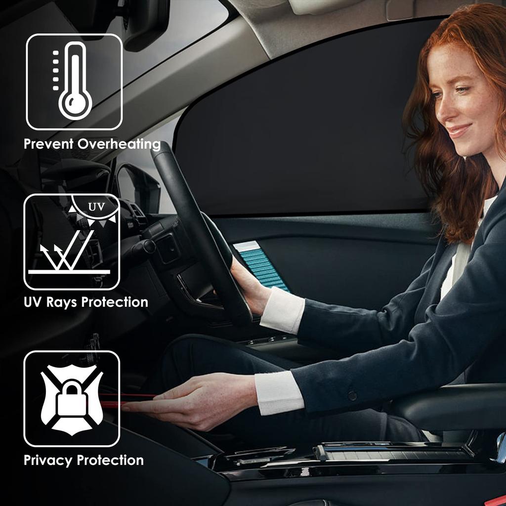 WD&CD Car Curtains, Set of 2, Magnet, Light Blocking, Easy Car Curtain, UV Protection,