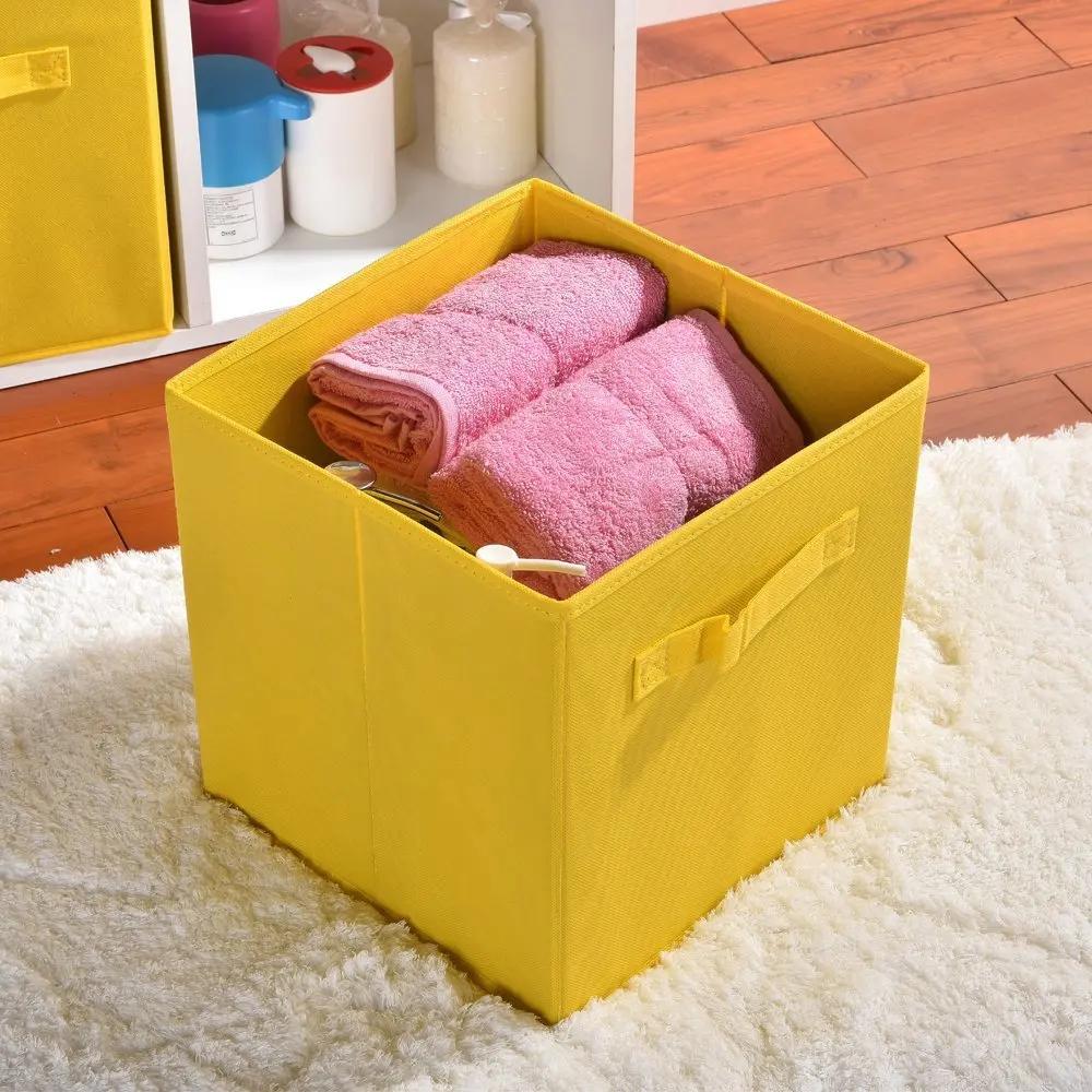 Cube Non Woven Fabric Storage Bin Collapsible Storage Box Home Supplies Kid Toy Storage Organizer Cabinet drawer organization
