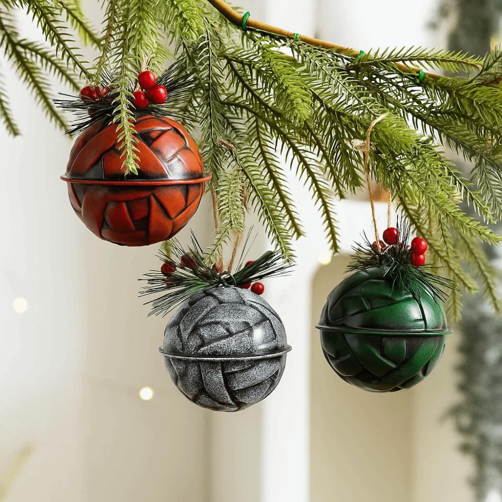 Pinecone Red Berry Christmas Tree Hanging Bell Retro Xmas Hanging Pendant  Holiday