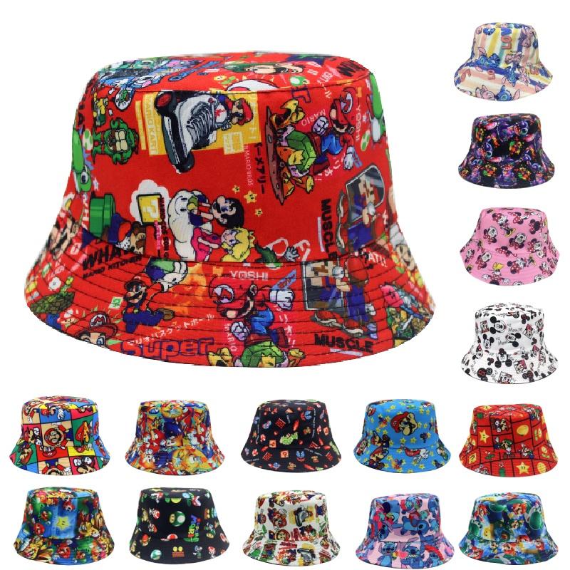 Super Mario Anime Game Mario Print Fisherman Hat Unisex Sunshade Bucket Hat