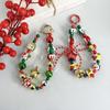 Hand-Painted Christmas Cake Beaded Keychain & Earphone Charm