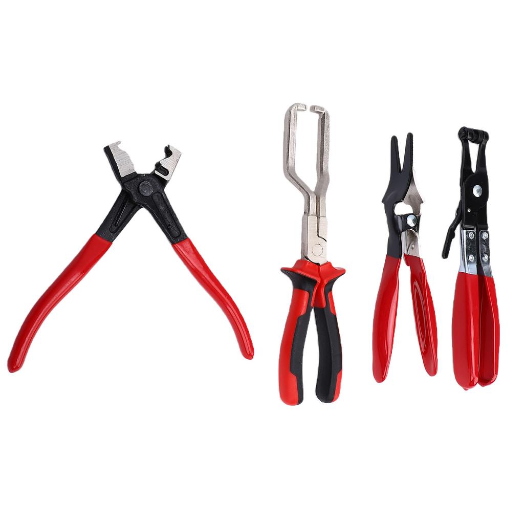 4 Pcs Hose Clamp Pliers Kit High Carbon Steel Ergonomic Fuel Line Pliers Set for Wiring Electrical Maintenance