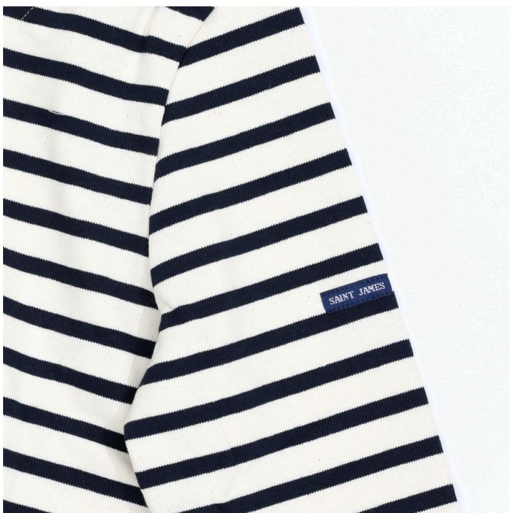 Saint JameS Women S Cardigan V Neck Mercardi Stripe 3430 Ecru Marine Tulipe