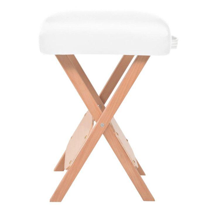 VidaXL Tabouret de massage pliant avec siège 12 cm d'épaisseur Blanc 110148