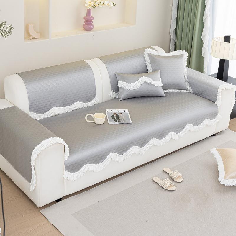 Ice Silk Summer Sofa Cushion Cool Feeling Breathable Sofa Covers For Living Room Anti-Dirty Universal Couch Slipcover Sofa Towel