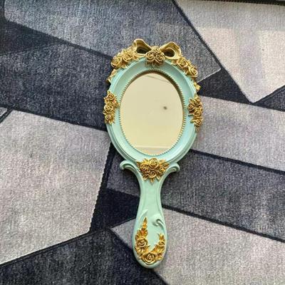 European Retro Handheld Makeup Mirror: Portable Single-Sided Mirror, Perfect for Students and Beauty Salons